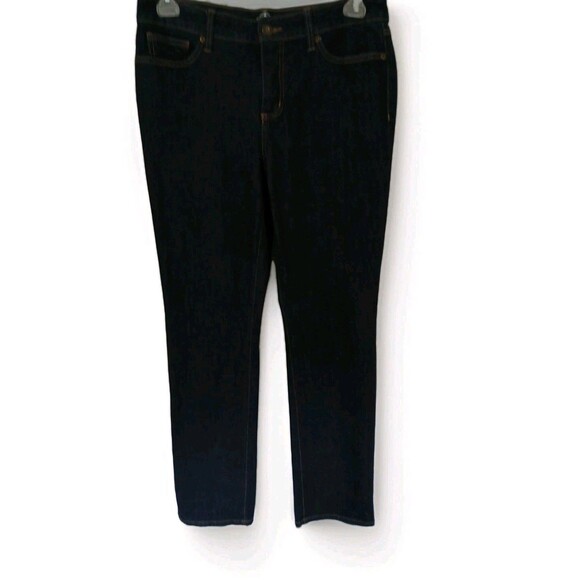 St. John's Bay Denim - St johns Bay Womens Straight Leg Jeans size 10 Dark Wash Denim NEW  VERY NICE